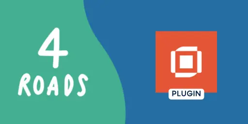 The 4 Roads logo beside an orange plugin icon.